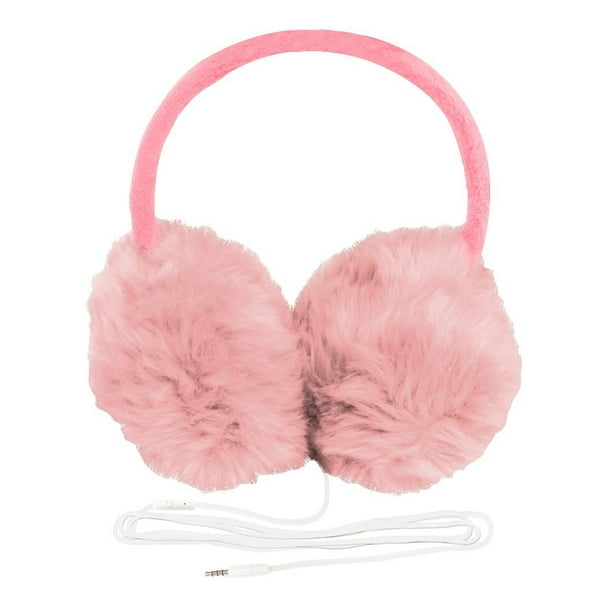 Fuzzy Fones Headphone Earmuffs w_Microphone_ Flamingo _Pink_