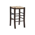 thumbnail image 6 of Linon Ivica 24.4" Backless Counter Stools, Set of 2, Dark Walnut with Handwoven Rush Seat, 6 of 13