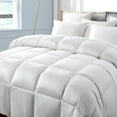 thumbnail image 3 of Serta 100% Cotton Extra-Warmth, Lightweight White Down Fiber Comforter, 500 FP Fluffy Duvet Insert, 300 Thread Count, Corner loops, 68x90 inches Twin Size, 3 of 9