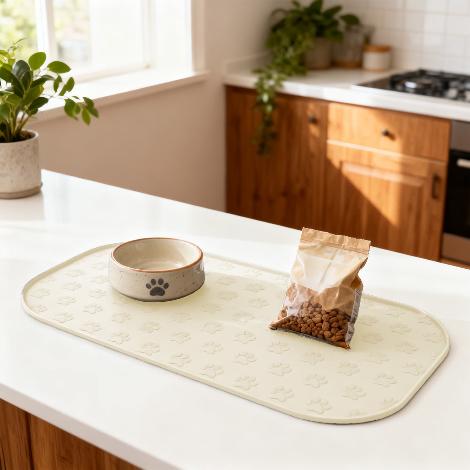 Rectangular Silicone Pet Mat for Cats and Dogs Defend Spill and Defend Slide Mat Slow Feeding Mat Foolproof To Clean Silicone Pet Placemat