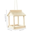 thumbnail image 3 of 12 Inch, Natural Solid Wooden Open Hanging Bird House Feeder, Outdoor Patio Yard Garden Balcony Decoration Hanging Ornament For Wild Birds For Family For Outdoor Use, 3 of 6