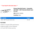 thumbnail image 2 of Exhaust Manifold Gasket - Compatible with 2006 - 2007 Chevy Monte Carlo 5.3L V8, 2 of 2