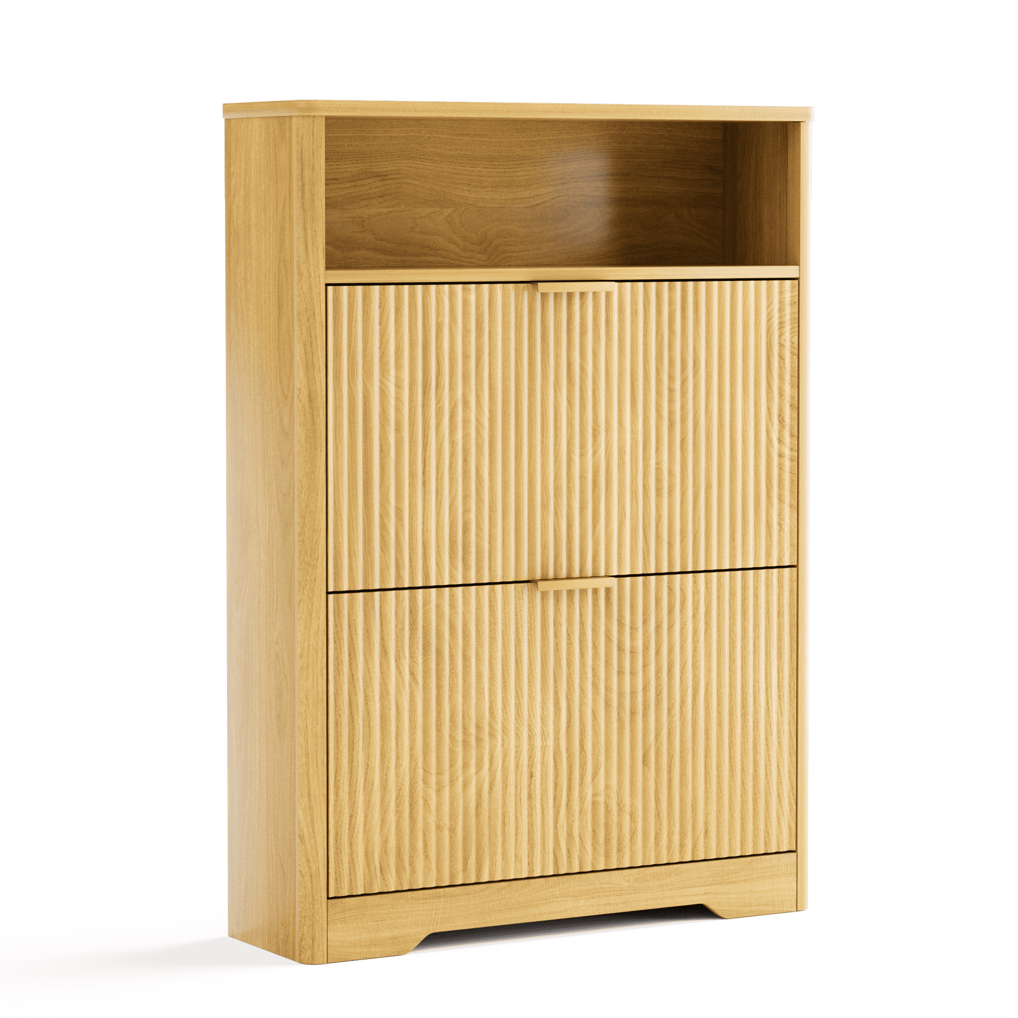 Jopath Shoe Cabinet,Entryway Hidden Shoes Storage Cabinet with 2 Flip Drawers,Tall Free Standing Shoe Organizer Rack for Foyer,Hallway Natural