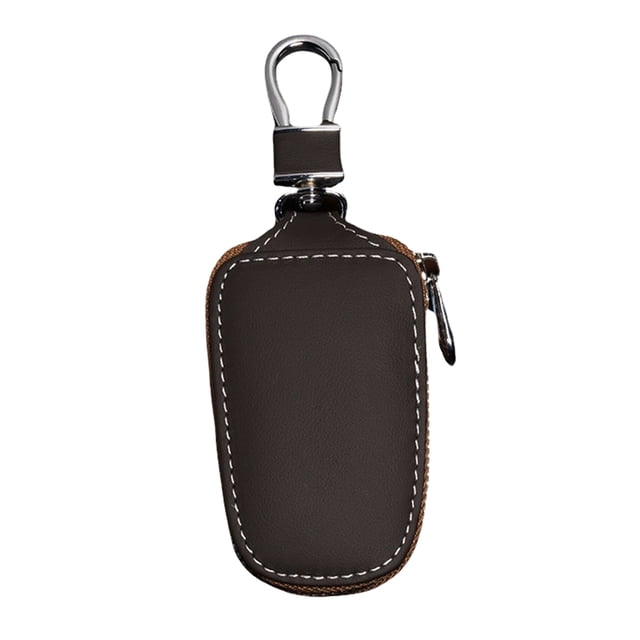 Funda para llave de coche bolsa de cuero para llaves pequeñas gancho de Metal Mini bolsa para llaves de gran capacidad