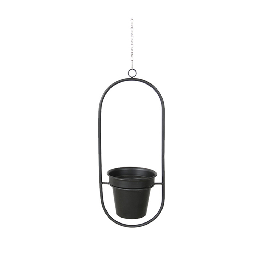 Hanging Planter Metal Durable Flower Pot Holder with Chain Wall Hanging