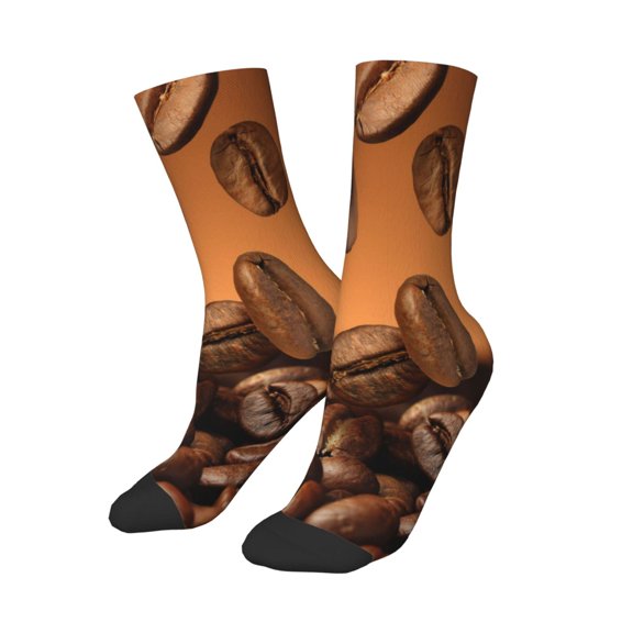 Uemuo Coffee Beans Printed Kids Boys Socks Seamless Crew Socks Crazy Funny Athletic Sport Socks for Children