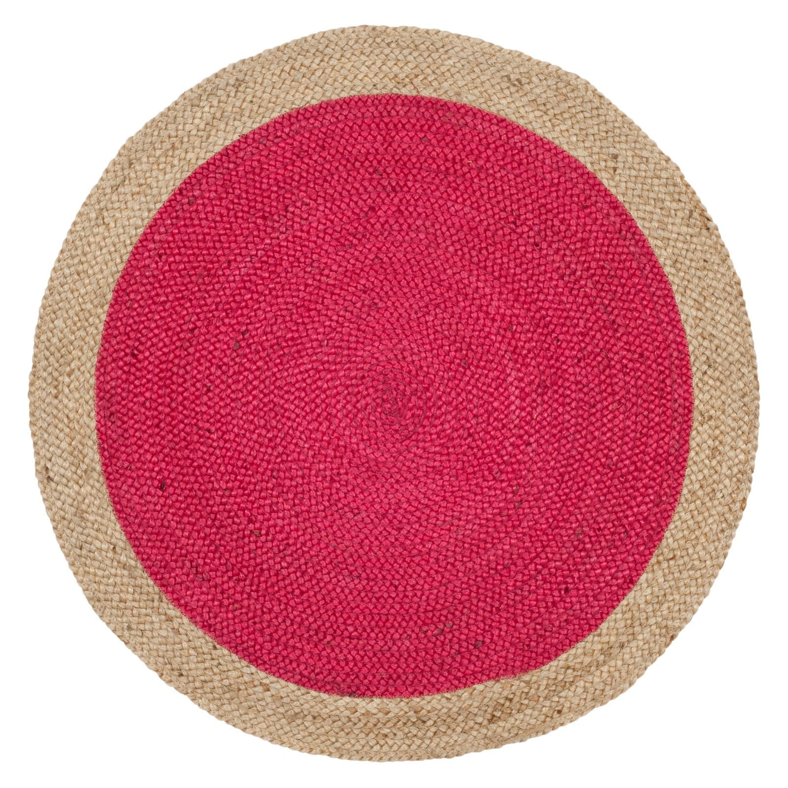SAFAVIEH Natural Fiber Cebrail Braided Jute Area Rug, Aqua/Natural, 5' x 5' Round