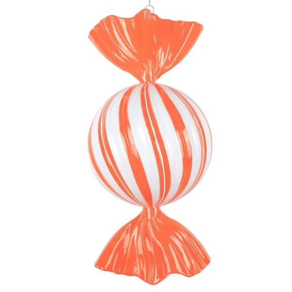 Vickerman MT252628W 13 in. Orange Enamel Swirl Candy Ornament