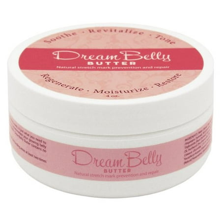 DreamBelly Stretch Mark Butter, 4 oz, No Itch, No Stretch Marks, All
