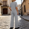 thumbnail image 4 of Cutuoiiu Women Comfortable Oversized T Shirt and High Waist Wide Leg Pants Set Everyday Wear Casual Two Piece Gifts, 4 of 8