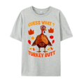thumbnail image 3 of Funny Guess What Turkey Butt Thanksgiving Print Men's Cotton Short Sleeve Crew Neck T-Shirt, 3 of 10