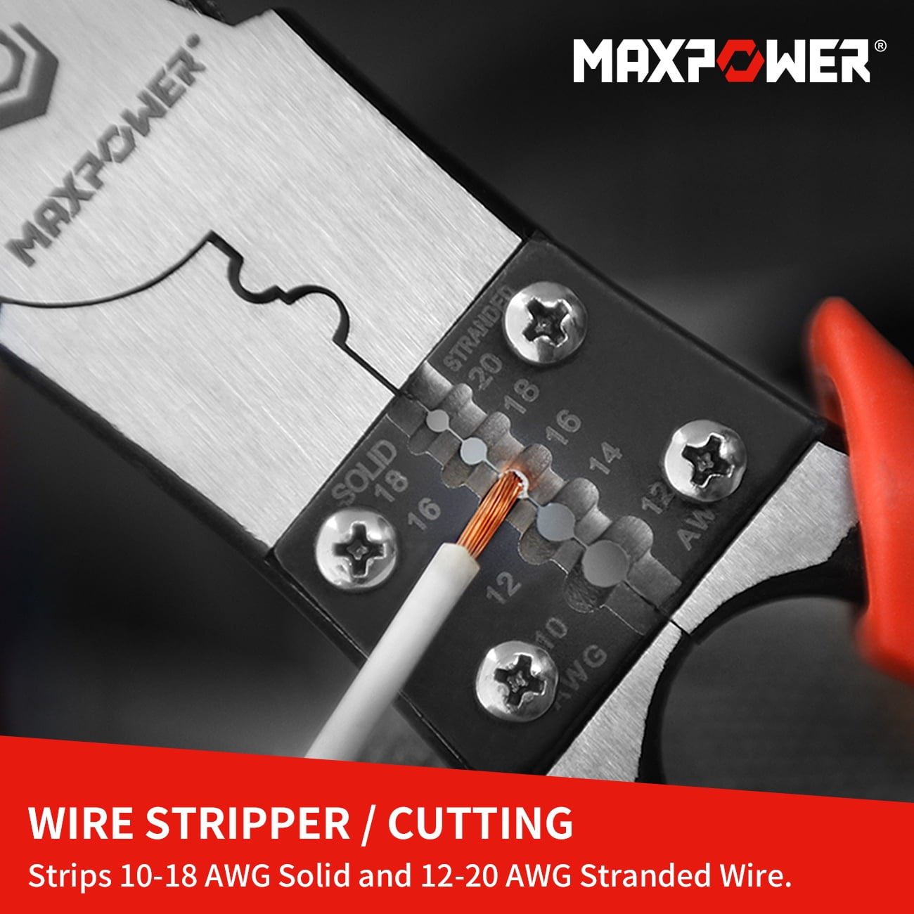 MAXPOWER 3Pcs Pliers Set, 5 in 1 Multifunctional Wire Stripper Crimper Cutter, Long Nose Pliers, Linesman Pliers 8 inch,Diagonal Side Cutting Pliers