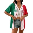 thumbnail image 2 of Soccer Cup 2026 Jersey for Men & Women, Button Down V-Neck Short Sleeve Mexico Baseball Top - Lightweight Mesh Fan Shirt for Stadium & Party Dark Green M, 2 of 8