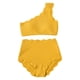 thumbnail image 4 of Traje de baño de 2 piezas para mujer, trajes de baño para mujer, conjunto de traje de baño de dos piezas de un solo hombro y cintura alta con dobladillo ondulado para mujer., 4 of 6