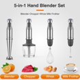 thumbnail image 5 of 1100W 5-in-1 Immersion Blender Handheld, 12 Speed with Turbo Boost, Heaviest Duty Copper Motor, 304 Stainless Steel Blades Hand Stick Blender, Ergonomic Grip, Whisk, Beaker, Chopper, Milk Frother, 5 of 9