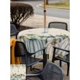 thumbnail image 4 of Outdoor Tablecloth with Umbrella Hole and Zipper, Green Blue Pumpkins Fall Square Table Cloth 54x54 Inch Waterproof Tablecloth, Thanksgiving Eucalyptus Leaves Rustic Picnic Table Cover for Patio, 4 of 7