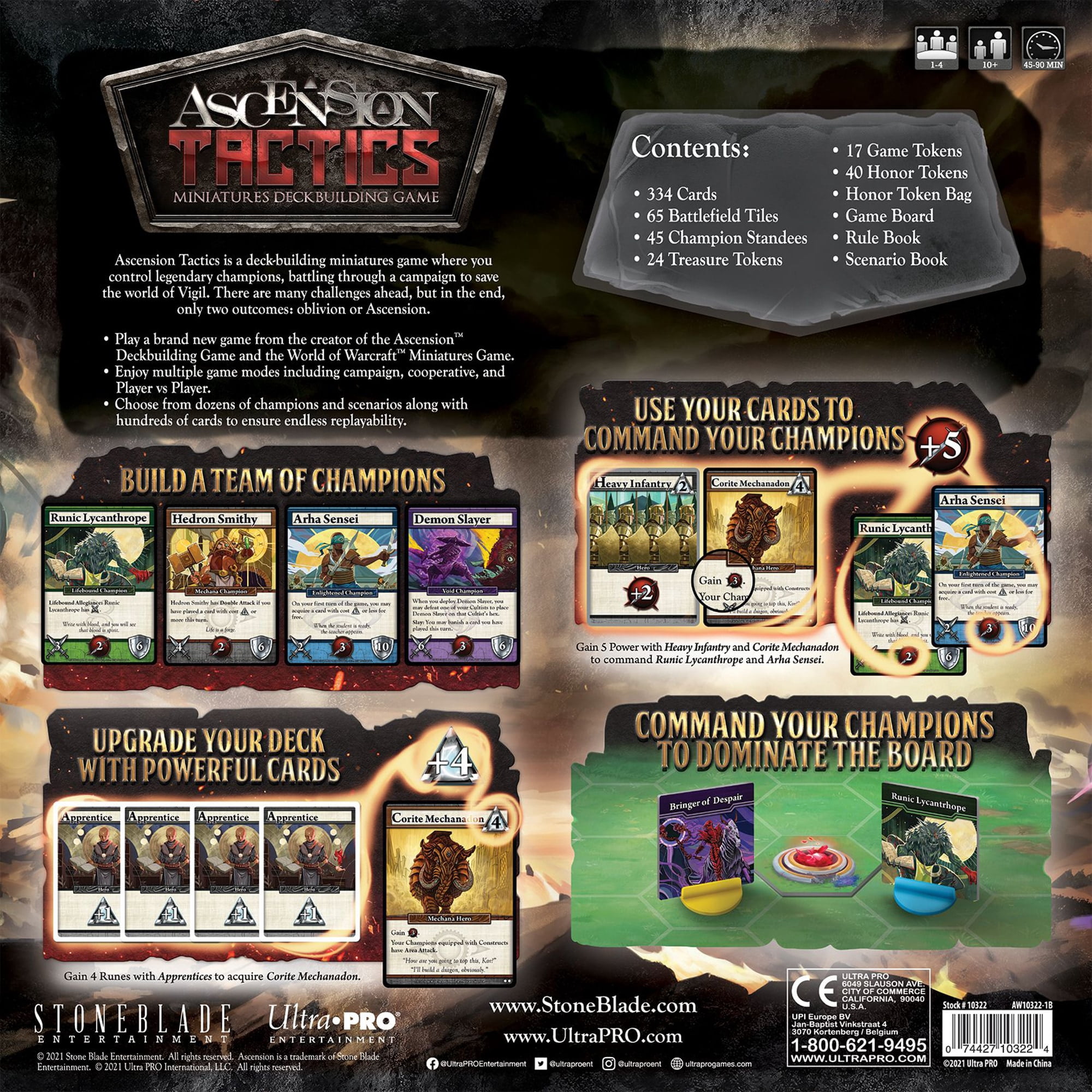 Ascension: Tactics - Deckbuilding Miniatures Board Game, Fantasy Card Battles & Campaigns, Control Champions, Character Standees, Ages 10+, 1-4 Player