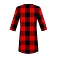 thumbnail image 6 of Bbyeadc Women's Tunics 3/4 Length Sleeve Plaid Prints Tunic Tee V Neck Comfortable Loose Fit Top Casual Going Out Blouse with Pocket,Red(M), 6 of 6