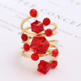 thumbnail image 3 of Big CZ Crystal Statement Wedding Ring for Women Birthstone Cubic Zirconia Balls Fashion Spring Gemstone Open Band Wrap Birthday Valentine's Day Cocktail Party Rings Dainty Jewelry Gifts, 3 of 6
