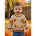 thumbnail image 6 of RUINIXCW Toddler Baby Boy Girl Thanksgiving Sweatshirt Outfit Fall Winter Clothes Turkey Embroidery Striped Long Sleeve Crewneck Sweatshirt Pullover Tops, 6 of 9