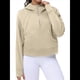 thumbnail image 2 of Sudadera con Capucha para Mujer, de Larga, Corta, con Media Cremallera y Bolsillos con Orificio para el Pulgar. Albaricoque S, 2 of 6