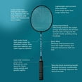thumbnail image 3 of JUEGO DE 2 RAQUTAS DE BÁDMINTON para adolescentes y adolescentes, Raquetas antideslizantes de Aleación de Hierro Con Volantes de Nailon, Bolsa de Transporte para Juegos al Aire, 3 of 7