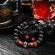 thumbnail image 3 of Pulsera Calavera Vintage Piedra De Lava Ojo De Tigre Hombre, Rojo/Negro, 3 of 5