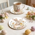 thumbnail image 1 of Hogar y cocina, Cocina y comedor, Utensilios y aparatos de cocina, Tema de Pascua Escaldado de madera Mesa de comedor para el hogar Taza de café Taza de té Posavasos de madera, 1 of 6