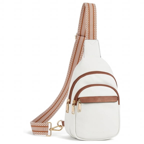 BAO FA CAI Crossbody Sling Bag for Women, Lightweight PU Leather Shoulder Chest Bag with Adjustable Strap, Multi-Pocket Casual Daypack for Travel Shopping Daily Use (Multiple Colors)