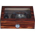 thumbnail image 2 of Decorebay Handmade Cigar Humidor Cigar Box Holds 10-20 Cigars Desktop Box Humidor with humidifier Hygrometer and Cutter (Walnut), 2 of 4