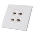 thumbnail image 4 of Placa de Pared de Internet, 4 Puertos Cat 6 Ethernet Placa de Pared Ethernet Material ABS Resistente A ABS Evite El Desorden del Desorden para Cat6a para Cat5, 4 of 7