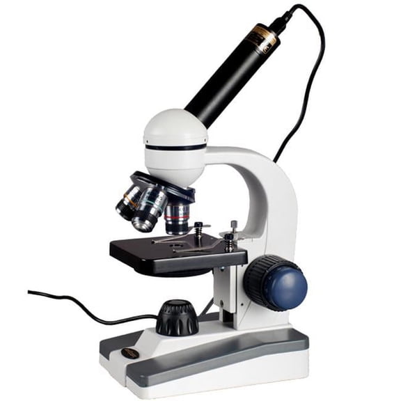 AmScope M150B-E 40 x 800 x Coarse & Fine LED Student Science Microscope Plus Imager