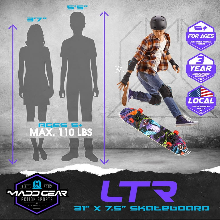 Madd Gear 31 x 7 Inch Double Kicktail Beginner Complete Madd Gear 31 x 7 Inch Double Kicktail Beginner Complete