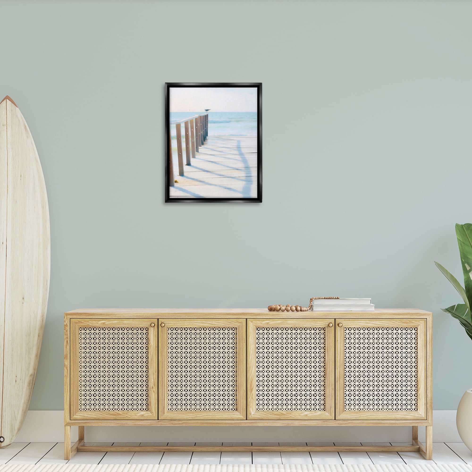 Stupell Industries Perched For Best View Nautical & Beach Painting Black Floater Framed Canvas Art Print Wall Art, 25 x 31