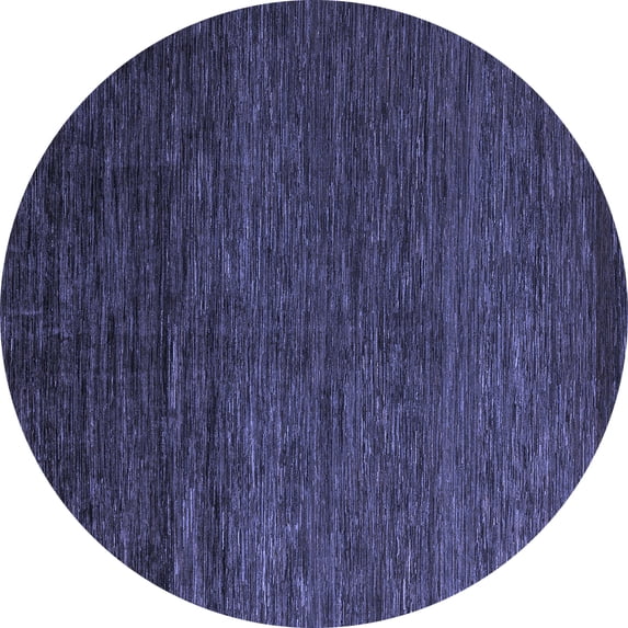 Ahgly Company Machine Washable Indoor Round Abstract Blue Modern Area Rugs, 6' Round