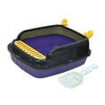 thumbnail image 2 of Inodoro abierto para mascotas, lavabo para arena para gatos, arenero para gatos, inodoro para gatitos, cuña, caja de arena para gatos de lados altos p S violeta A, 2 of 8
