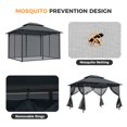 thumbnail image 3 of HAPPATIO Patio Gazebo 10' X 12', Ventilated Double Roof & Mosquito Netting, Outdoor Gazebo with Metal Frame, Soft Top Canopy for Backyard, Deck, Poolside, 3 of 8