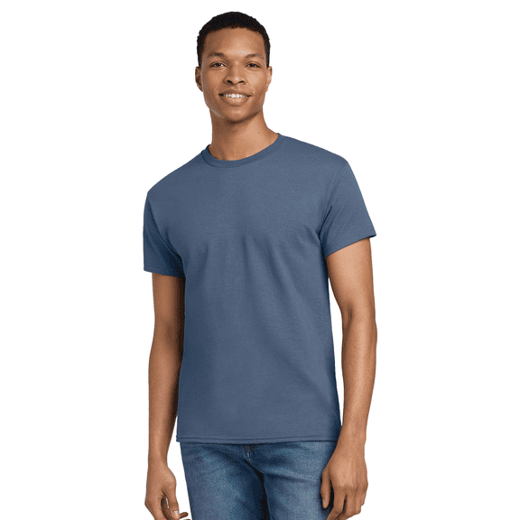 Gildan Ultra Cotton T-Shirt for Adult Men’s Short Sleeve Indigo Blue Color Tee, Size 2XL