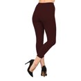 thumbnail image 2 of Hitime Capri Leggings Pants for Women Plus Size Super Soft Stretchy Capri Length Yoga Workout Pants, Maroon 2XL-3XL, 2 of 7