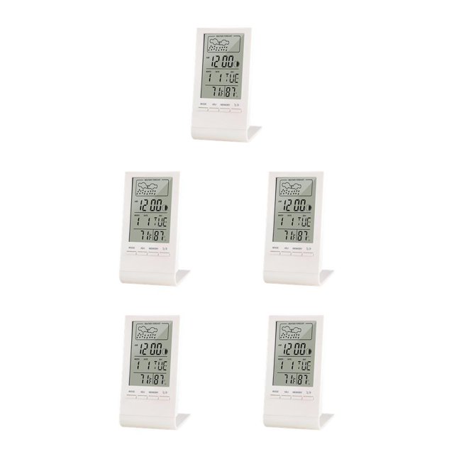 Bewildely Termómetro LCD Medidor de humedad alimentado por Sensor multifuncional Calendario Dormitorio Bebé Guardería Reloj de Calibre de Type2 NO2 Bewildely CBP161017
