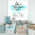 thumbnail image 2 of Designart ' Life Is A Beautiful Ride With Bicycle ' Traditional Canvas Wall Art Print, 2 of 3