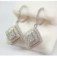 thumbnail image 5 of 2Ct Round Cut Lab Created Diamond Cluster Engagement Drop Dangle Earring For Women's 14K White Gold Plated 925 Sterling Silver, 5 of 5