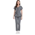 thumbnail image 5 of Niaahinn Scrubs for Women Set Modern Scrub Top and 8 Pockets Jogger Pants Medical Nursing Uniforms Scrubs Set, 5 of 7