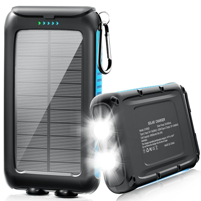 Cargador solar Power Bank Kepswin 49800 mAh con linterna LED
