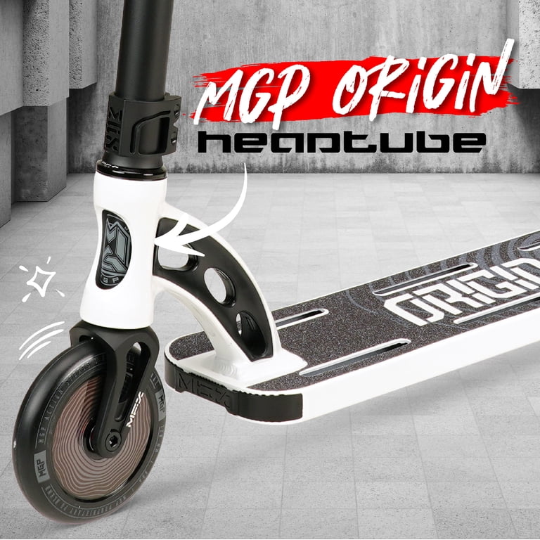 Patinete De Stunt MADD MGP Origin Nitro - Blanco Mate, 88.5 Cm, ABEC-11, Ligero Y Profesional