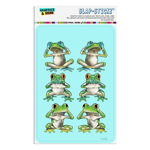 See No Evil Hear Speak Tropical Rainforest Frogs Home Business Office Sign