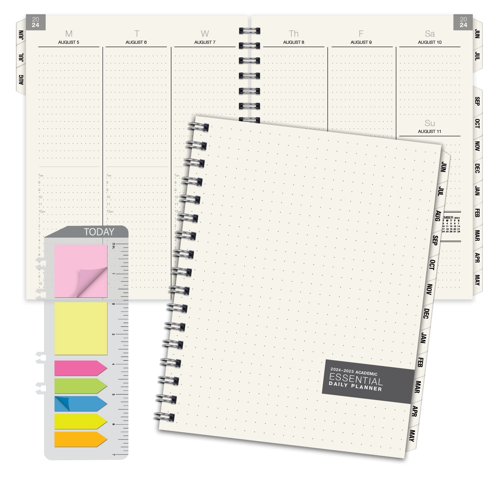 NotePro Undated Daily Planner, 9.25 X 7.25, Black Cover, Undated - Reparto