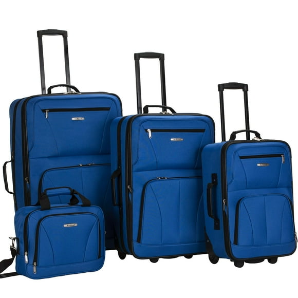 Juego de equipaje Rockland Journey Softside expandible azul de 4 piezas