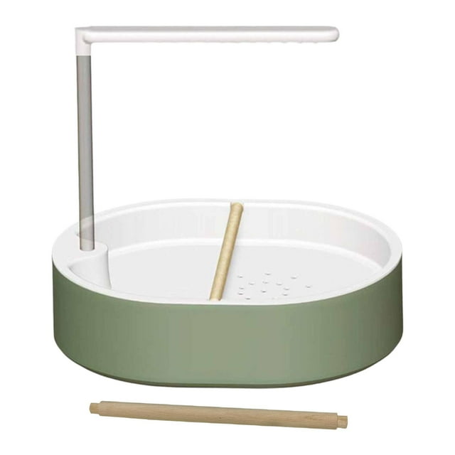 Bañera para loros, ducha automática para pájaros, contenedor de bañera con perchas de madera y bomba para periquitos, pájaros pequeños y medianos. Cabezal de ducha blanco