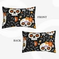 thumbnail image 5 of LNWH Rectangle Pillow Cover, Black Sugar Skulls Flowers Cushion Covers Pillowcase for Couch Bedroom Sofa, 14"x20", 5 of 7